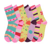 3 x Girls Cotton Rich Computer Flower Design Pattern Socks