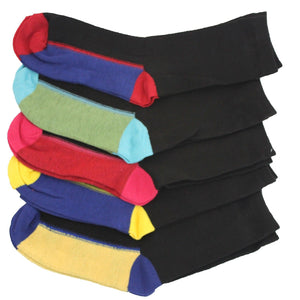 6 x Kids Children Boy Girl Winter Warm Colour Heel Heal Toe Thermal Socks