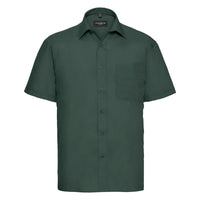 Mens Russell Collection Short Sleeve Polycotton Easycare Poplin Smart Shirt