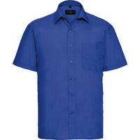 Mens Russell Collection Short Sleeve Polycotton Easycare Poplin Smart Shirt