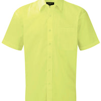 Mens Russell Collection Short Sleeve Polycotton Easycare Poplin Smart Shirt