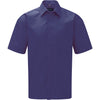 Mens Russell Collection Short Sleeve Polycotton Easycare Poplin Smart Shirt