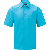Mens Russell Collection Short Sleeve Polycotton Easycare Poplin Smart Shirt