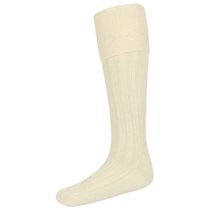 Mens Kilt Scottish Highland Wool Rich Knee High Long Hose Natural Socks