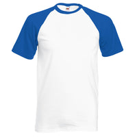Mens Fruit of the Loom Short Sleeve Baseball Colour 100% Cotton T Shirt Top